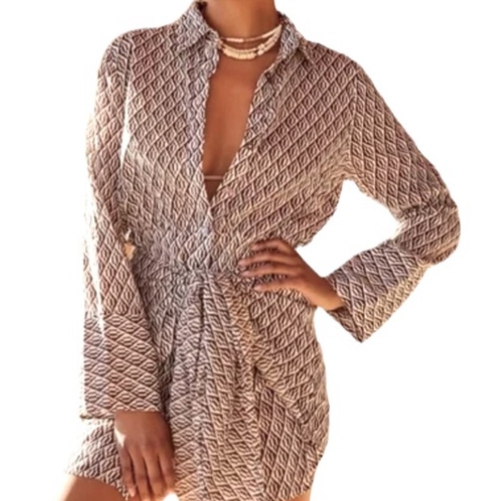 Free People long sleeve wrap around dress